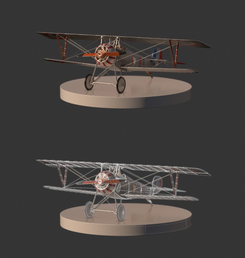 avion nieuport 17 wireframe