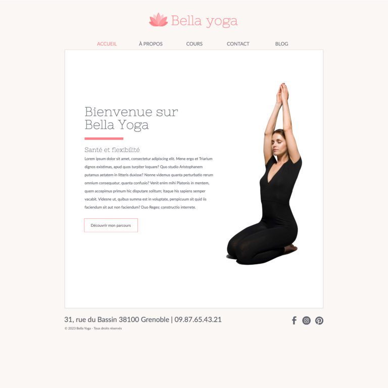 template home page bella yoga