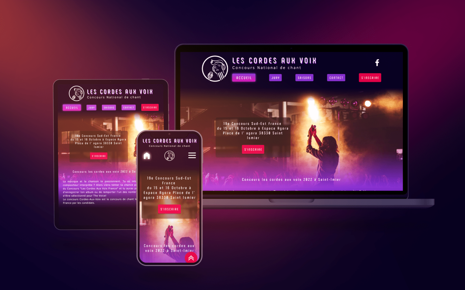 Mockup smartphone, tablette et laptop les cordes aux voix