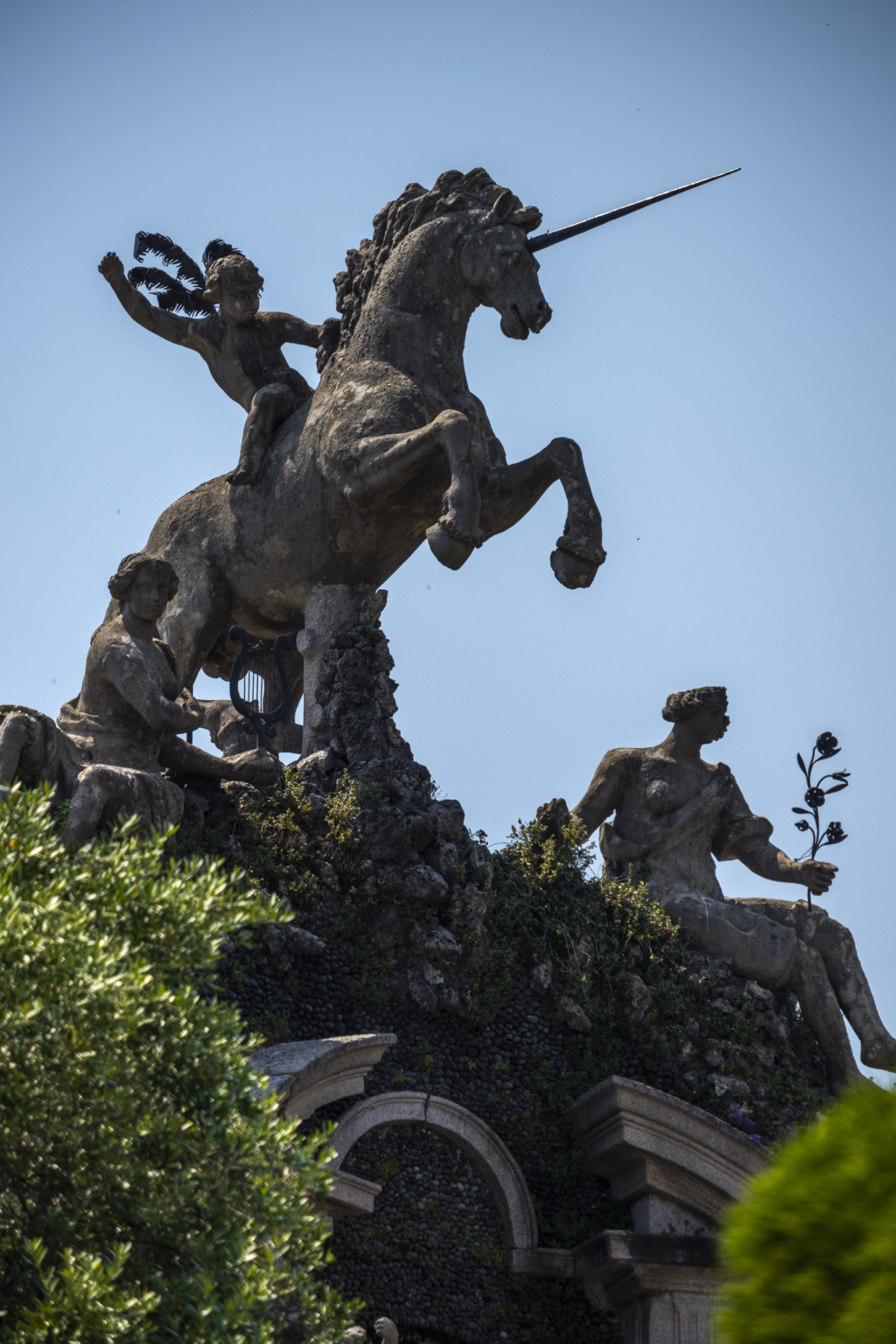 isola bella italie lac majeur lago maggiore jardin statue licorne