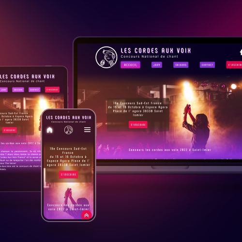 Mockup smartphone, tablette et laptop les cordes aux voix